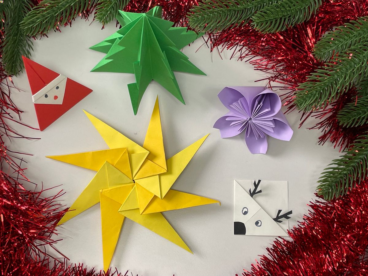 Origami étoile de noël