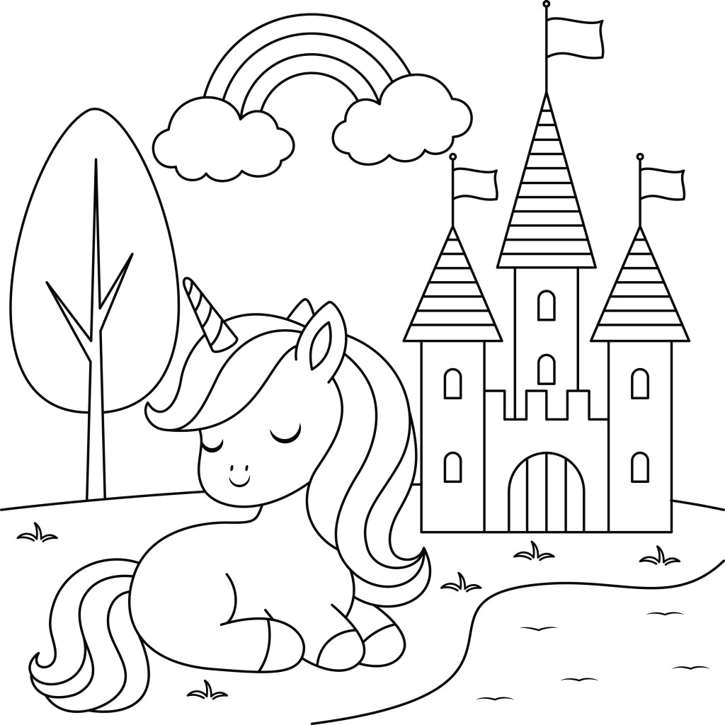 coloriage licorne à imprimer