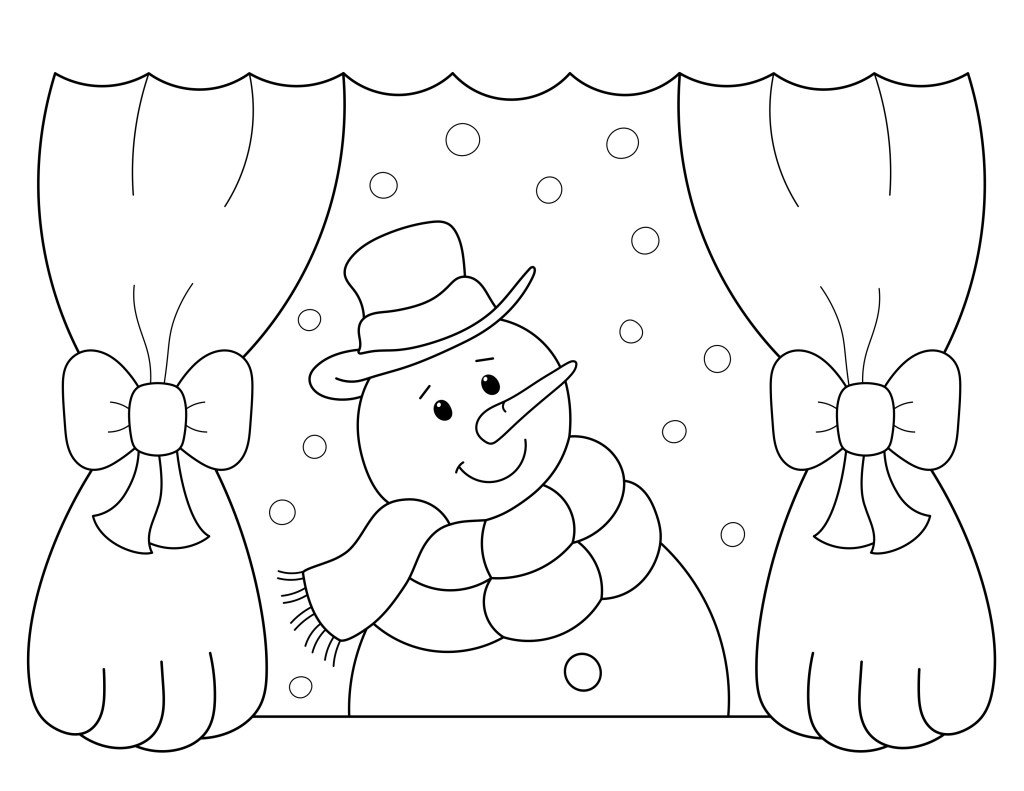 bonhomme de neige coloriage