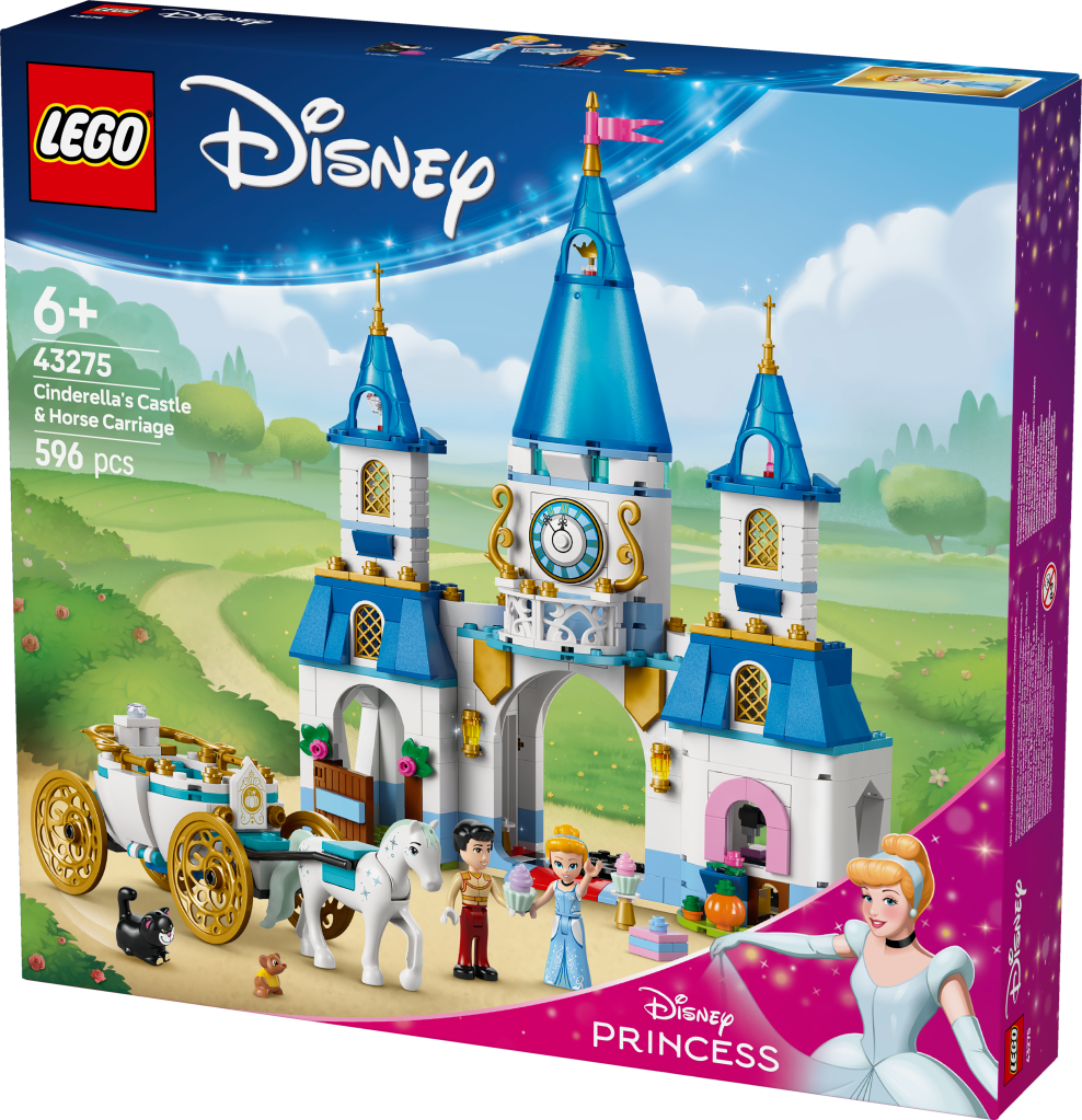 boîte LEGO Disney Princess 43275 : Le Château de Cendrillon et la Calèche