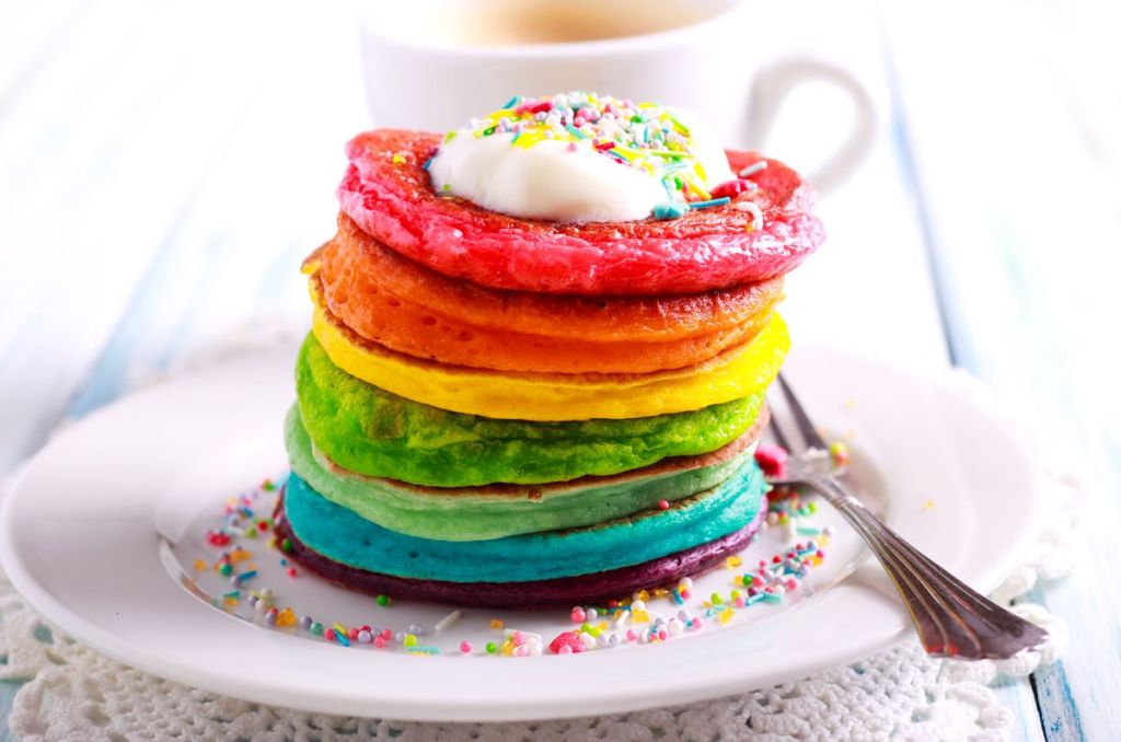 recette pancakes arc-en-ciel