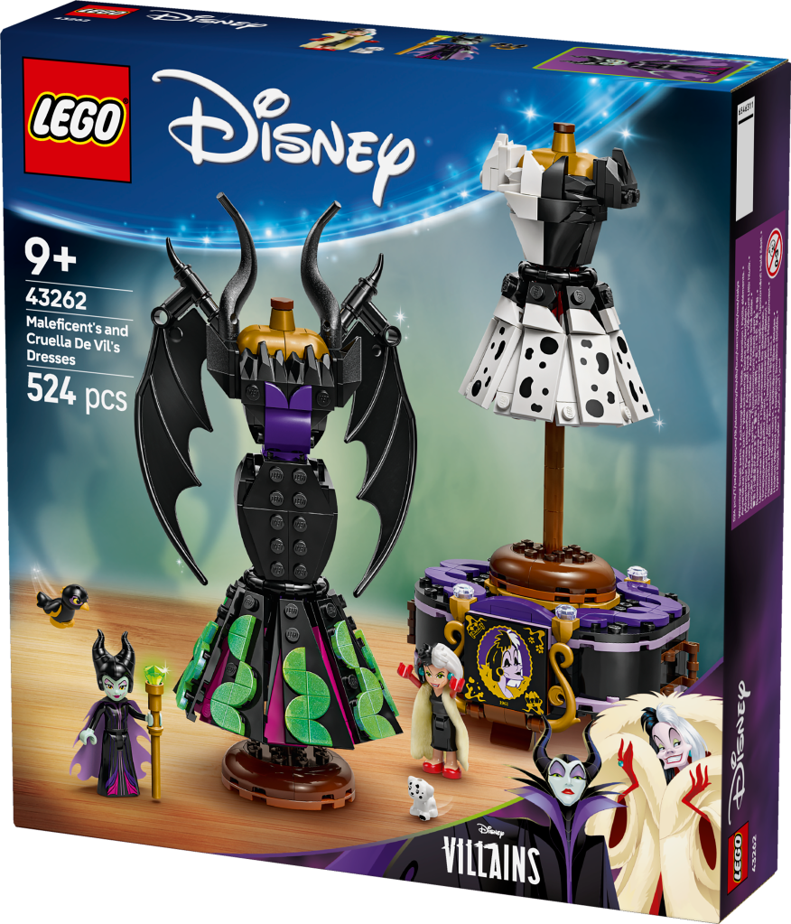 boîte LEGO Disney Villains 43262 Les robes de Maléfique et Cruella d’Enfer