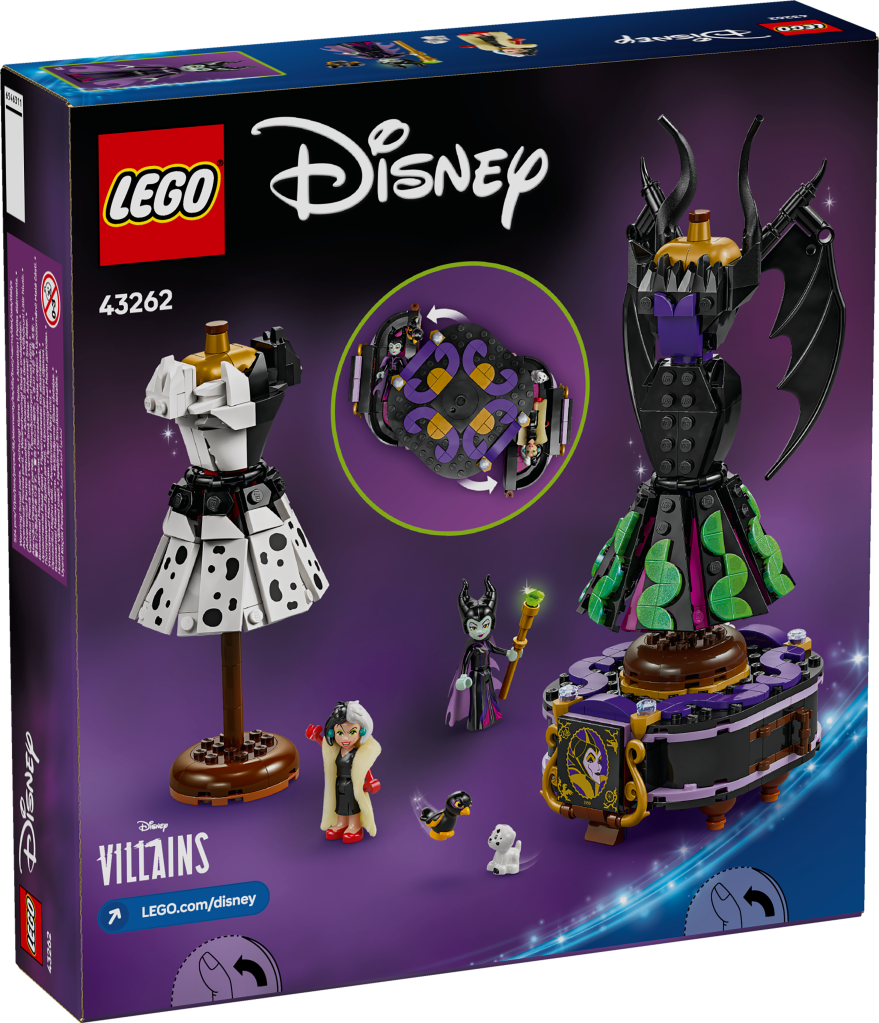 boîte LEGO Disney Villains 43262 Les robes de Maléfique et Cruella d’Enfer