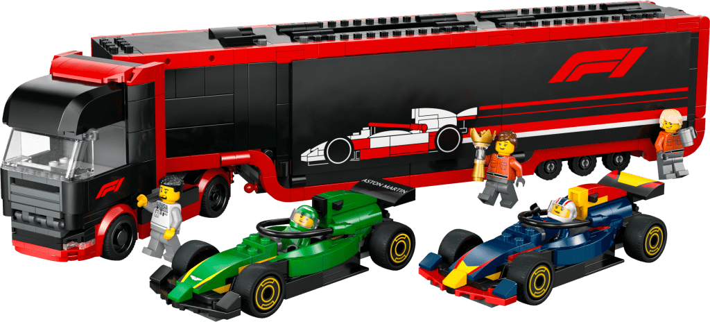 LEGO City 60445 Camion de F1 avec voitures de F1 RB20 et AMR24